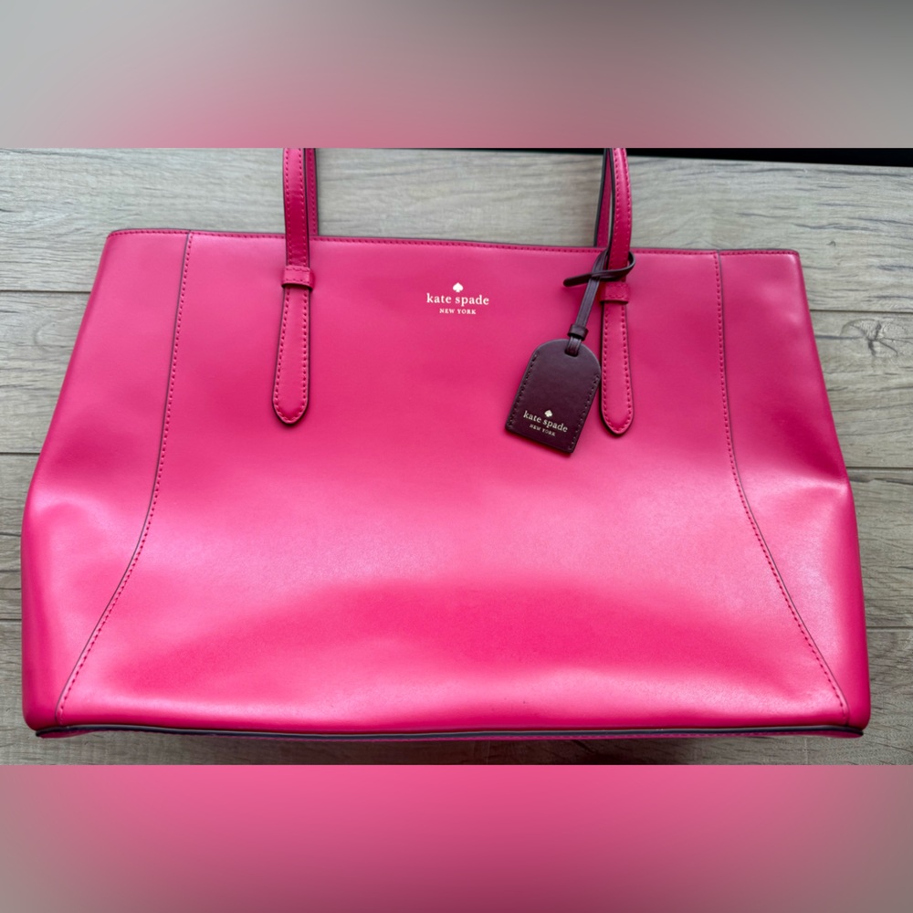 Kate Spade Pink Carry All Leather Tote Bag